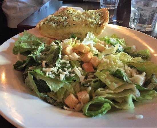 Caesar Salad comes with garlic toast